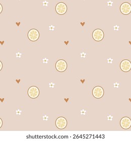 Beautiful colorful fresh lemon fruits pattern wallpaper seamless vector 