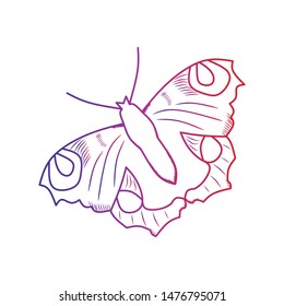 Beautiful Colorful Gradient Butterfly Vector Logo Isolated Illustration