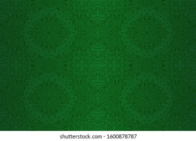 Beautiful colorful green background with abstract seamless pattern