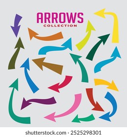 Beautiful colorful hand drawn creative arrow set design