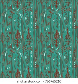 Beautiful colorful hand drawn  floral doodle vector seamless pattern. For bad cover, baby room wallpaper, gift packaging paper,  wrapping paper, textile, fabric, invitation card or other print     