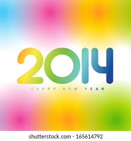 beautiful colorful happy new year 2014 design