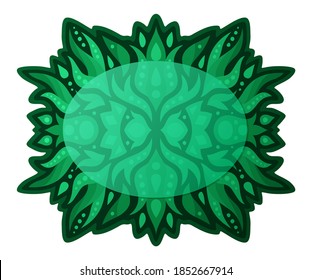 Beautiful colorful illustration with abstract green pattern with copy space isolated on the white background