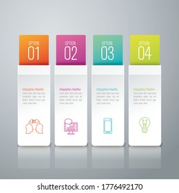 Beautiful and colorful informative business infographics. Graphs, value, stripes, arrows, text, diagrams, time. Can be used for steps, options, business processes, workflow, flowchart concept.