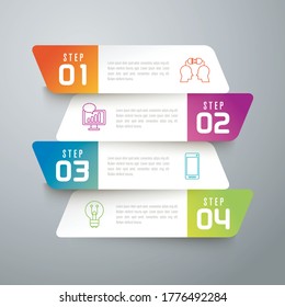 Beautiful and colorful informative business infographics. Graphs, value, stripes, arrows, text, diagrams, time. Can be used for steps, options, business processes, workflow, flowchart concept.