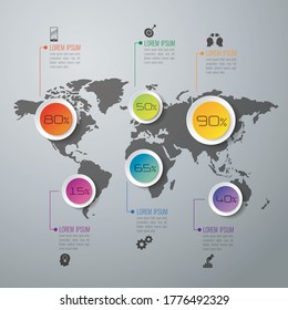 Beautiful and colorful informative business infographics. Graphs, value, stripes, arrows, text, diagrams, time. Can be used for steps, options, business processes, workflow, flowchart concept.