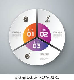 Beautiful and colorful informative business infographics. Graphs, value, stripes, arrows, text, diagrams, time. Can be used for steps, options, business processes, workflow, flowchart concept.