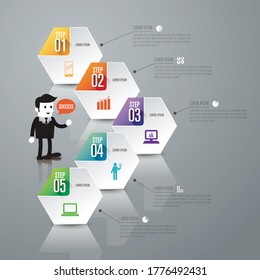 Beautiful and colorful informative business infographics. Graphs, value, stripes, arrows, text, diagrams, time. Can be used for steps, options, business processes, workflow, flowchart concept.