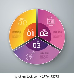 Beautiful and colorful informative business infographics. Graphs, value, stripes, arrows, text, diagrams, time. Can be used for steps, options, business processes, workflow, flowchart concept.