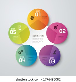 Beautiful and colorful informative business infographics. Graphs, value, stripes, arrows, text, diagrams, time. Can be used for steps, options, business processes, workflow, flowchart concept.