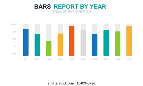 Beautiful and colorful informative business infographics. Graphs, value, stripes, arrows, text, diagrams, time. Can be used for steps, options, business processes, workflow, flowchart concept.