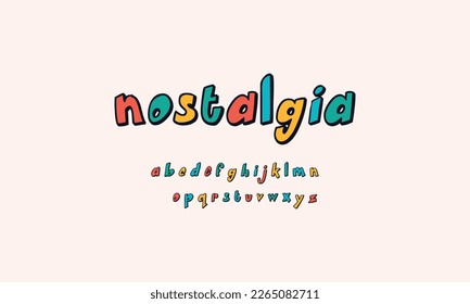 Beautiful Colorful  Kids logo Fonts, Creative Typography Fonts for Children's Books, Educational Materials, and Fun Projects" Letters,  Colorful  kids alphabet design vector template. 