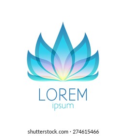 Beautiful colorful lotus flower logo template sign. Good for spa, yoga and medicine designs.