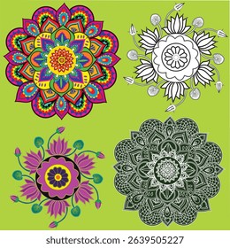 Beautiful colorful mandala art vector illustration