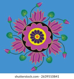 Beautiful colorful mandala art vector illustration