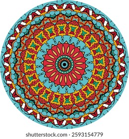 A beautiful, colorful mandala design, perfect for coloring books, stationary, or other creative projects.