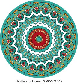 beautiful, colorful mandala design, perfect for coloring books, stationary, or other creative projects.