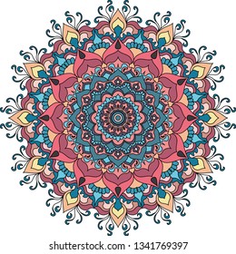 Beautiful colorful mandala poster. Vector illustration. Eps 10. 