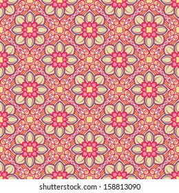 beautiful colorful nature abstract pattern with flowers on a beige background. vector illustration 