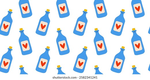 A Beautiful and Colorful Pattern Featuring Blue Bottles with a Stunning V Design Element