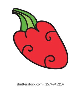 Beautiful colorful pepper. Vector illustration