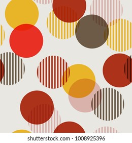 Beautiful colorful polka dots mixed with stripe seamless pattern 