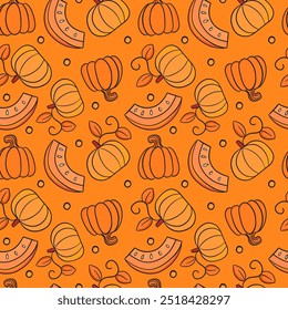 A Beautiful and Colorful Pumpkin Pattern Perfectly Designed for Autumn Fall Decor