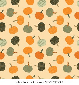 beautiful colorful pumpkins seamless pattern