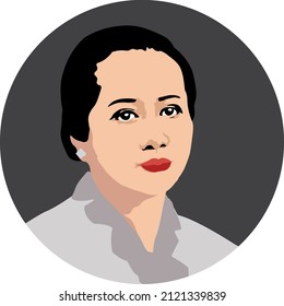 Beautiful colorful R. A. Kartini vector which is suitable for design or posters, flyers, for congratulations on Kartini's day