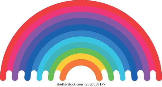 Bonito colorido arco-íris lgbt estilo brilhante linhas vetor logotipo