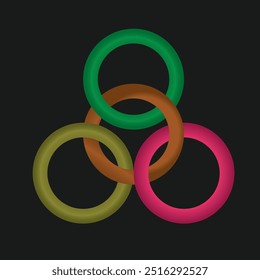 Hermoso diseño de anillo colorido y Vector