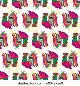 Beautiful colorful rooster. 