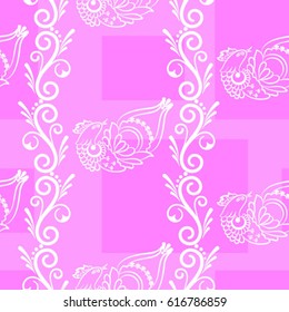 Beautiful colorful rooster. Endless pattern. Background Fantastic Beasts.
