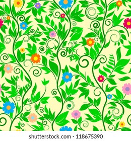Beautiful colorful seamless flower pattern. Vector illustration