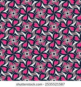 Beautiful colorful seamless pattern. Art forms are grouped and arranged in a specific order. Vector image for print, textile, packaging, interior design and your other projects.