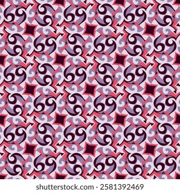 Beautiful colorful seamless pattern. Art forms are grouped and arranged in a specific order. Vector image for print, textile, packaging, interior design and your other projects.
