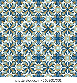 Beautiful colorful seamless pattern baroque style. Overlapping art forms, stripes, polygons, segments are grouped and arranged in a certain order. Vector. 