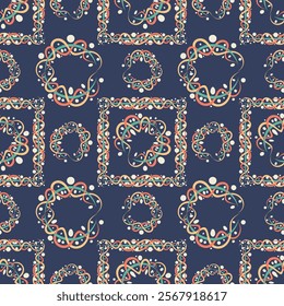 Beautiful colorful seamless pattern with gypsy motifs. Hand drawn background for your design. Textile, packaging, blog decoration, banner, poster, wrapping paper. Vector. 
