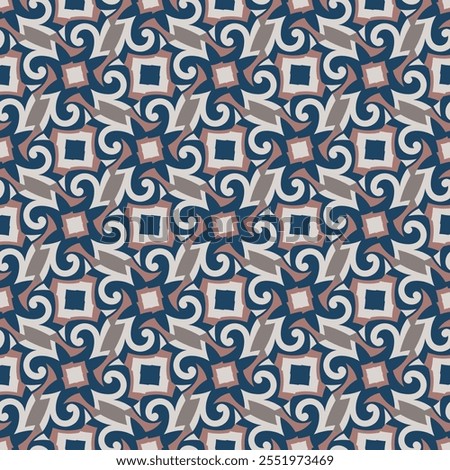 Beautiful colorful seamless pattern. Overlapping art forms, stripes, polygons, segments are grouped and arranged in a certain order. Vector. 