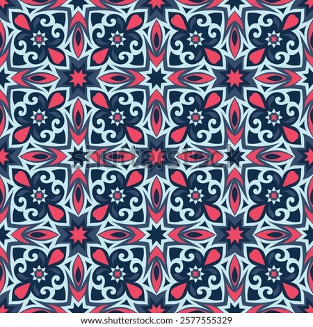 Beautiful colorful seamless pattern. Overlapping art forms, stripes, polygons, segments are grouped and arranged in a certain order. Vector. 