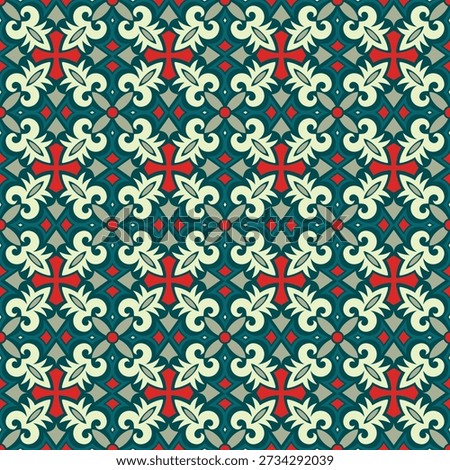 Beautiful, colorful seamless pattern. Overlapping art forms, stripes, polygons, segments are grouped and arranged in a certain order. Vector. 