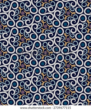 Beautiful colorful seamless pattern. Overlapping art forms, stripes, polygons, segments are grouped and arranged in a certain order. Vector. 
