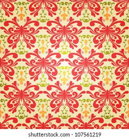 Beautiful colorful seamless vector pattern with abstract butterflies