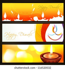 beautiful colorful set of diwali headers