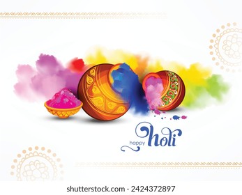 Beautiful, colorful, and traditional poster or flyer design for Holi. Happy Holi.