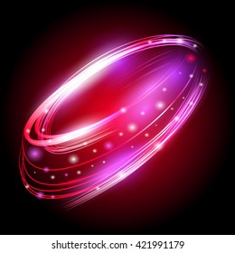 Beautiful colorful vector light effect of neon glow and flash. Background with flying design elements.
