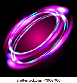 Beautiful colorful vector light effect of neon glow and flash. Background with flying design elements.