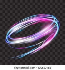 Beautiful colorful vector light effect of neon glow and flash. Background with flying design elements.