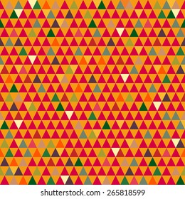 Beautiful colorful vintage geometrical vector seamless pattern background with multicolor triangles. Seamless pattern can be used for wrapping paper, postcards, textile, website background.