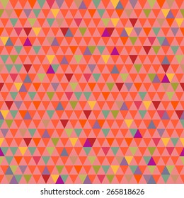 Beautiful colorful vintage geometrical vector seamless pattern background with multicolor triangles. Seamless pattern can be used for wrapping paper, postcards, textile, website background.